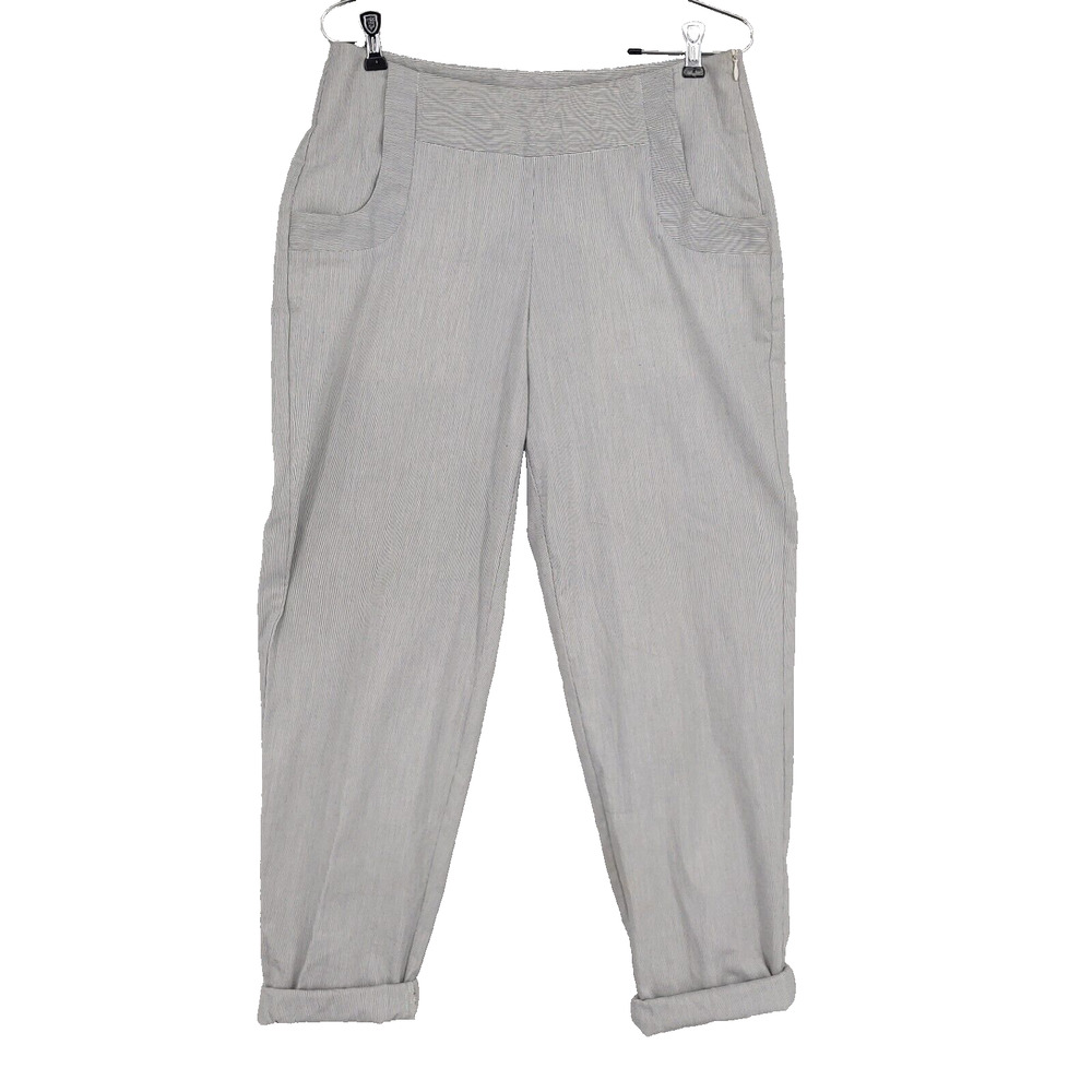 Lemon Twist Pants San Francisco Designer Trousers Cotton Womens Med $395 USA